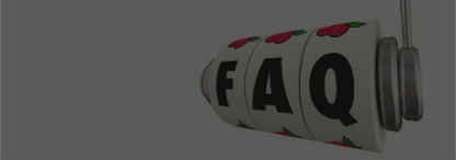 An illustration of a three reel slot barrel with the letters “F” “A” and “Q” on each reel, isolated on white