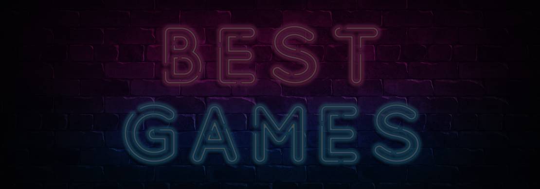 Best Games in a neon sign
