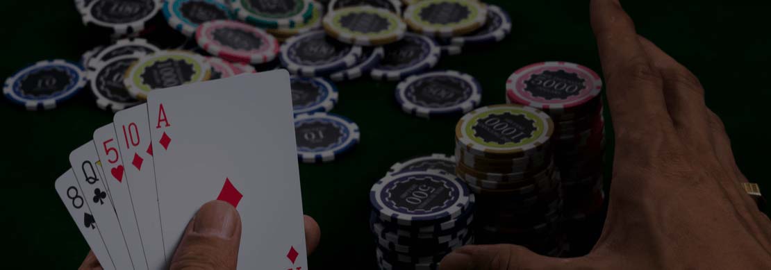 a poker player pushing all the chips in with no good cards in the other hand